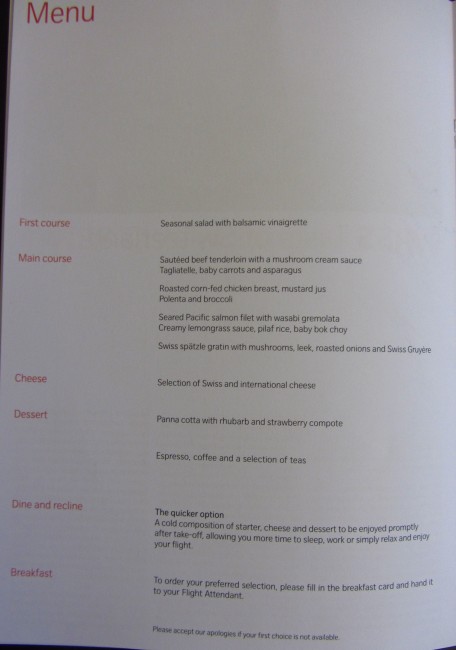 Swiss Business Class