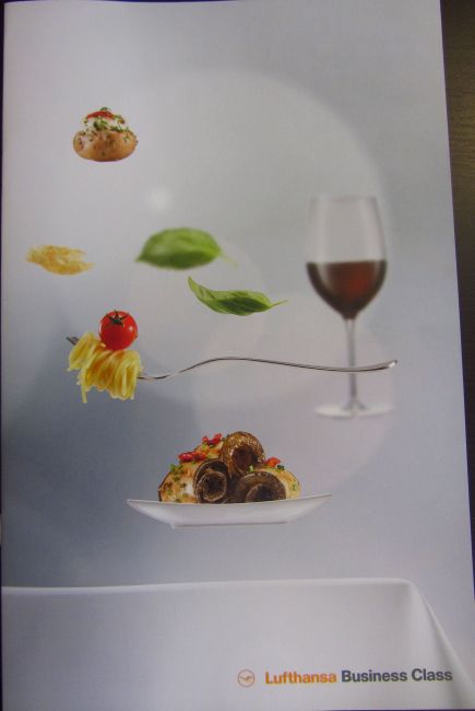 Lufthansa Business Class Menu