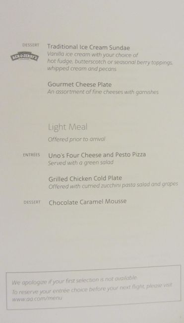 American Airlines Business Class Milan to New York