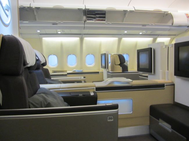 Lufthansa First Class Cabin Los Angeles to Munich