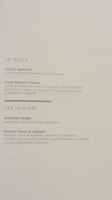 EWR-MXP UA19 BusinessFirst Menu