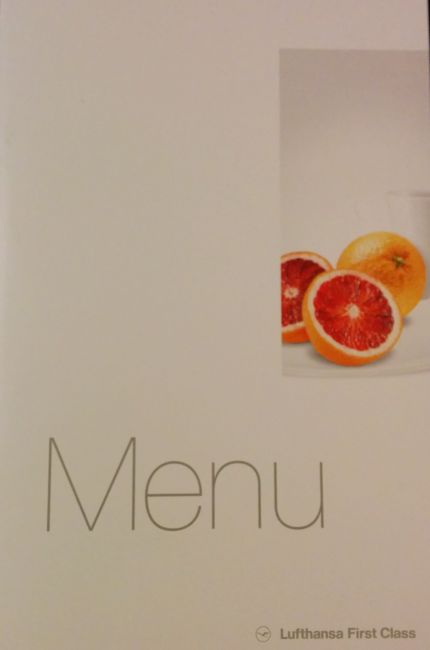 Lufthansa First Class Menu